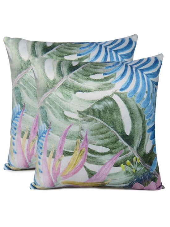 Oussum Other - Oussum Pillow Cover Cotton Tropical Leaf Print Square Cushion Cover Set of 2